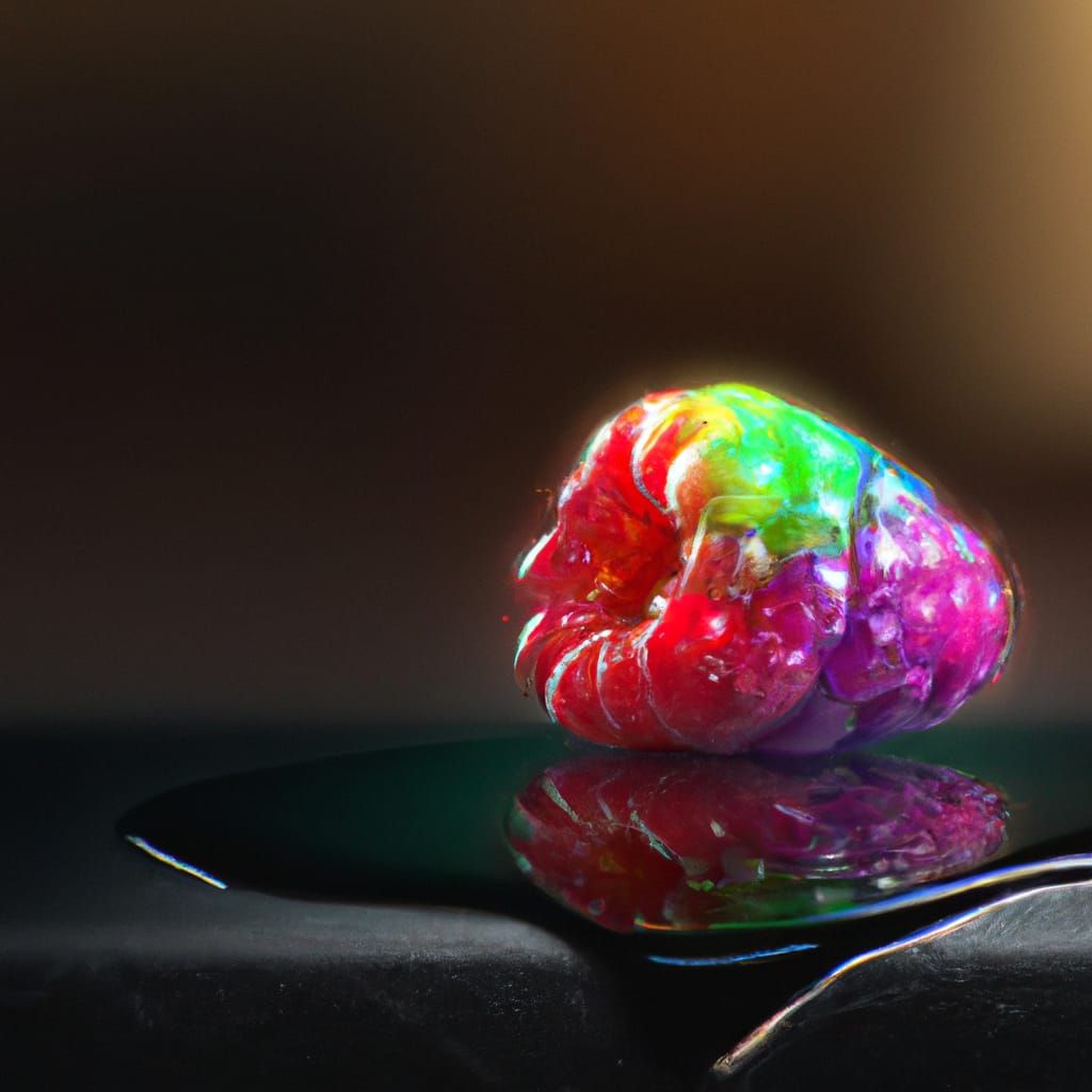 Chromatic Raspberry Reflecting Rainbow, Oil Painting