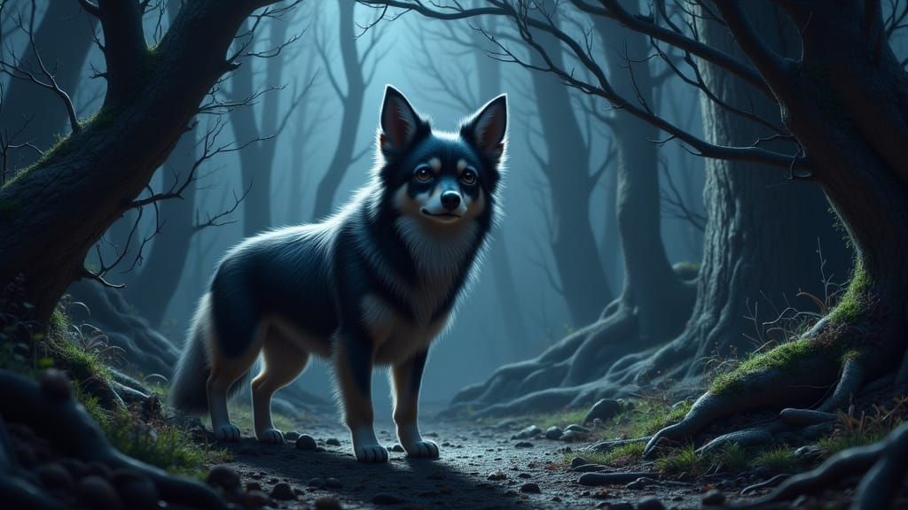 Chihuahua Wolf Costume Dark Fantasy Concept Art