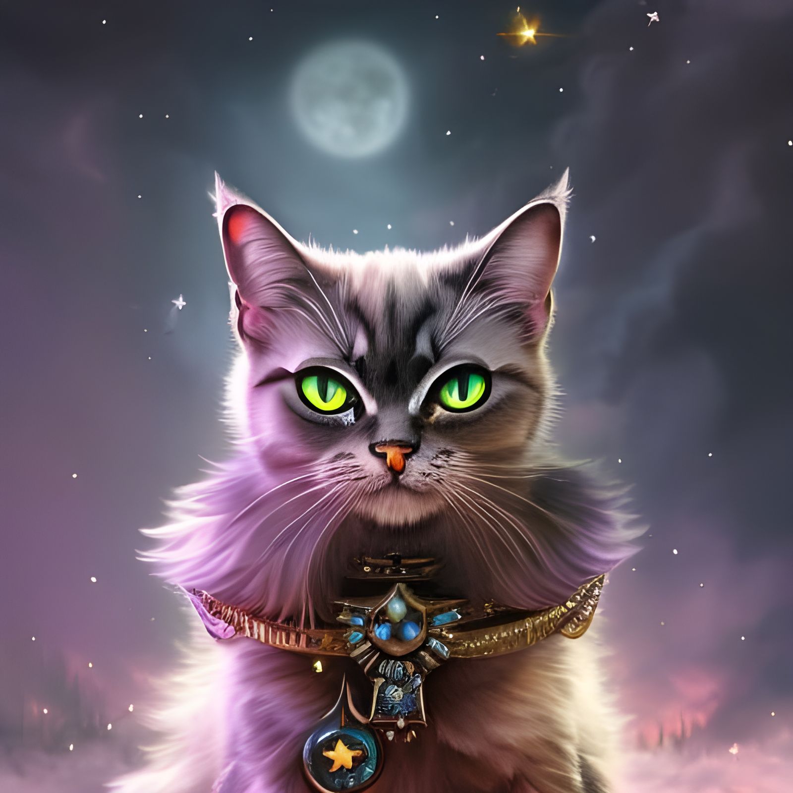 Kitten Wizard Salem in 3D Digital Art