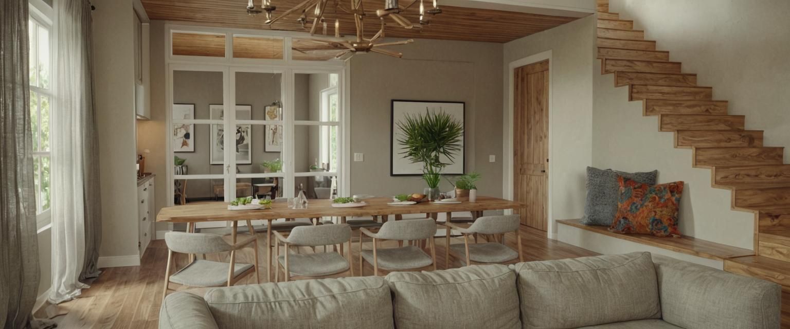 Modern Industrial Home Interior with Warm Lighting