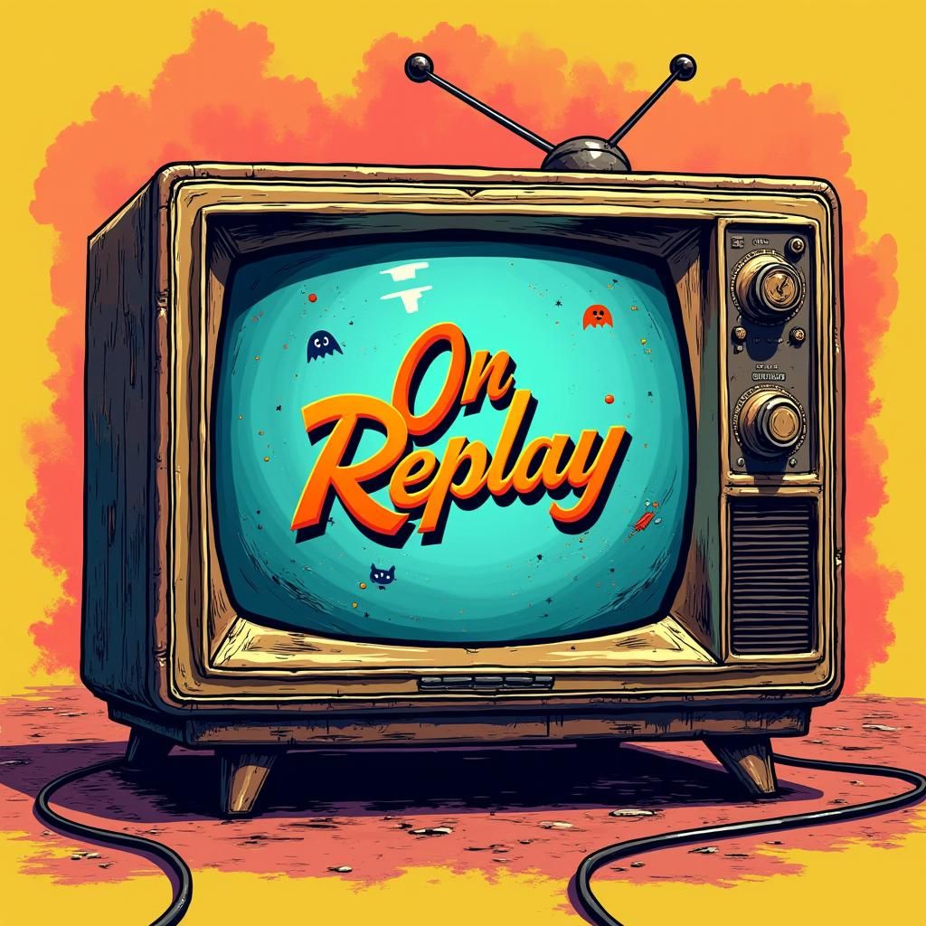 Retro TV Album Cover in Comic Book Style