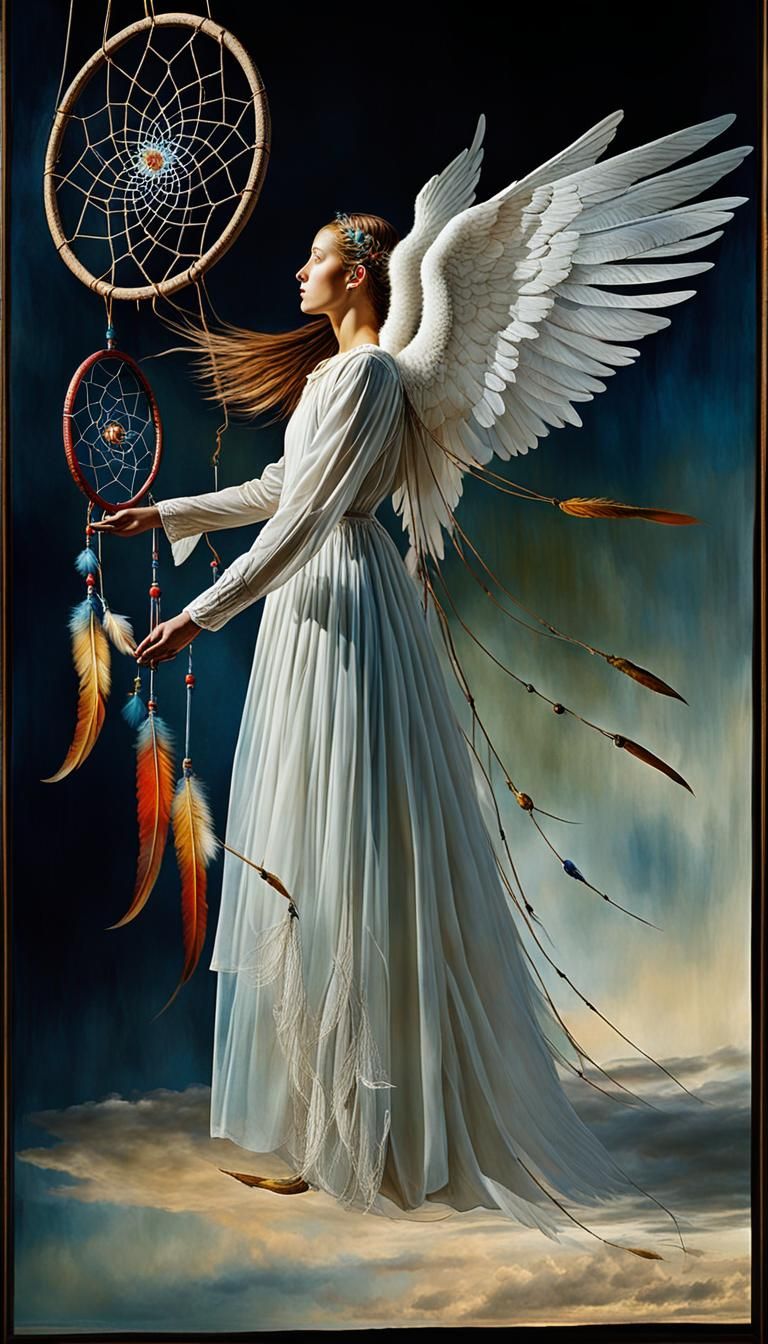 An angel caught in a dream catcher  Je me souviens des mouvements hésitants de mes rêves/hold tight,professional photogr...