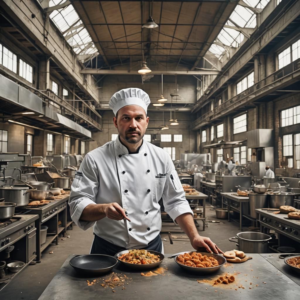 Neoclassical Chef in Abandoned Factory