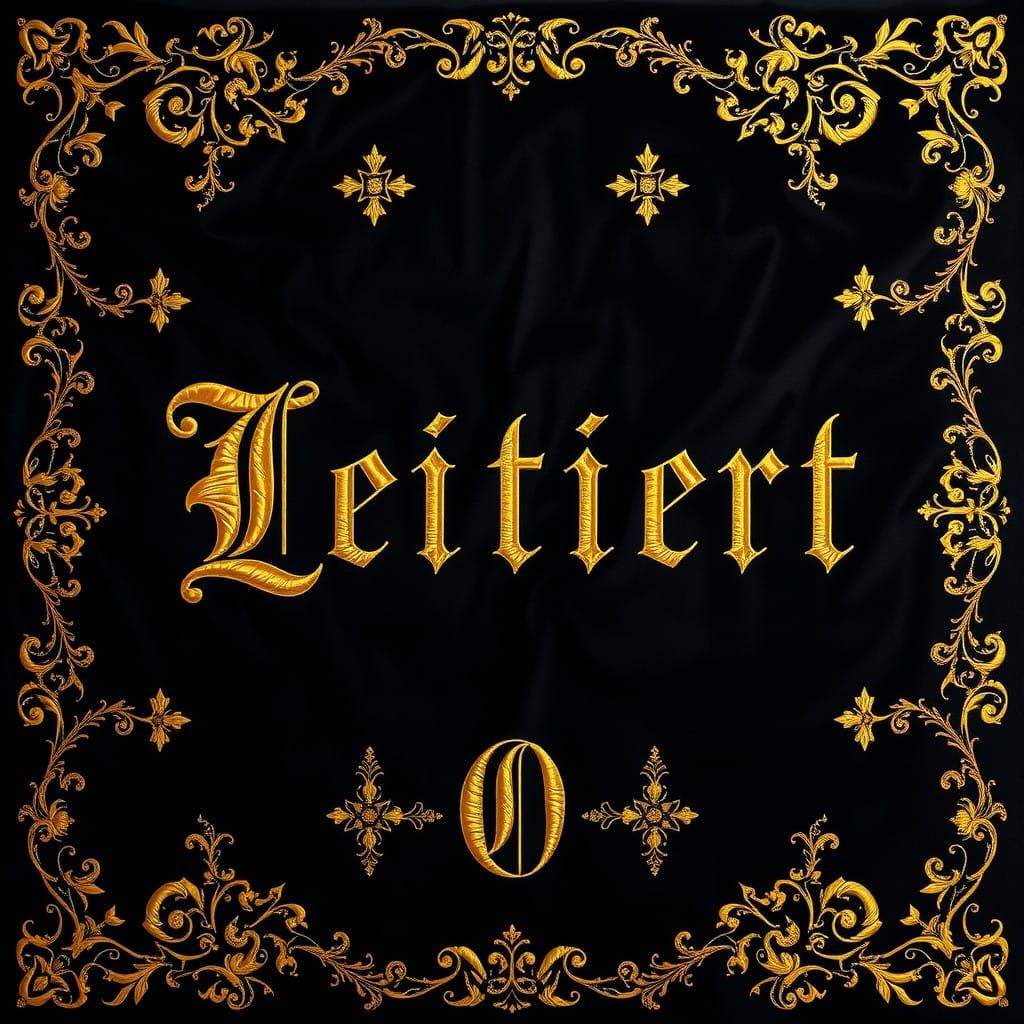 Luxurious Medieval Velvet Fabric Embroidered in Gold