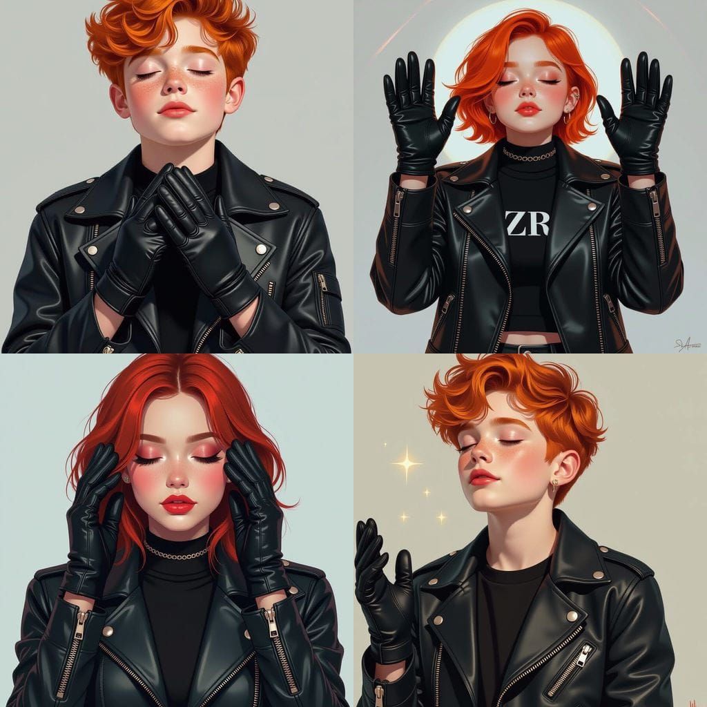 Hypnotized Child in Faux Leather Jacket