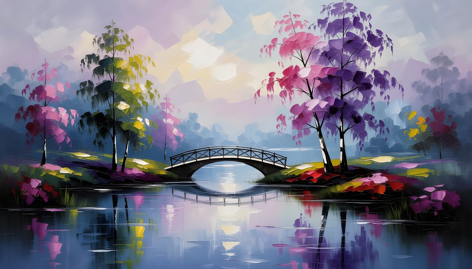 Dreamy Oil Painting of a Mystical Nature Scene