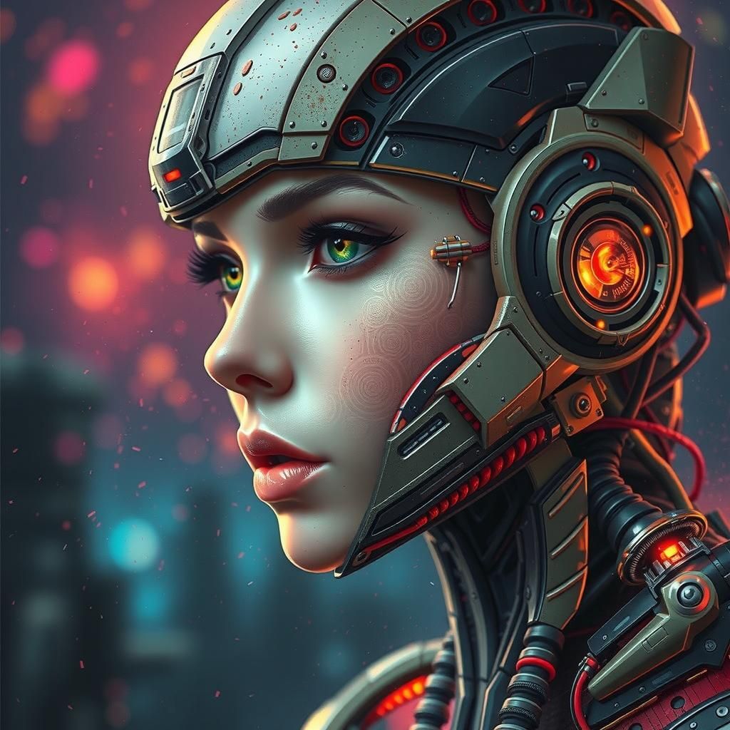 Hyperrealistic Female Borg Drone in Sci-Fi Style