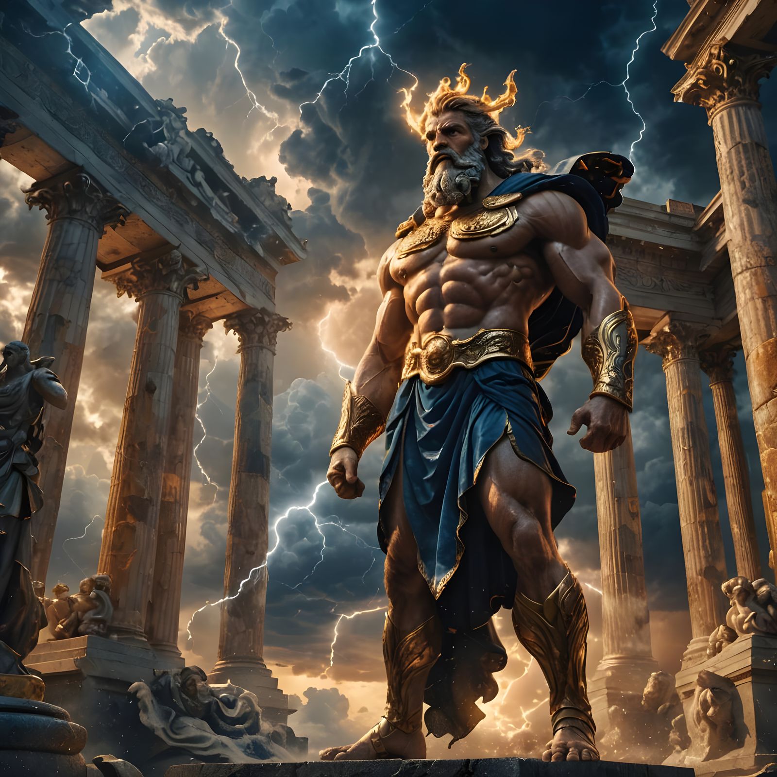 Zeus, God of Sky and Thunder, Fantasy Concept Art