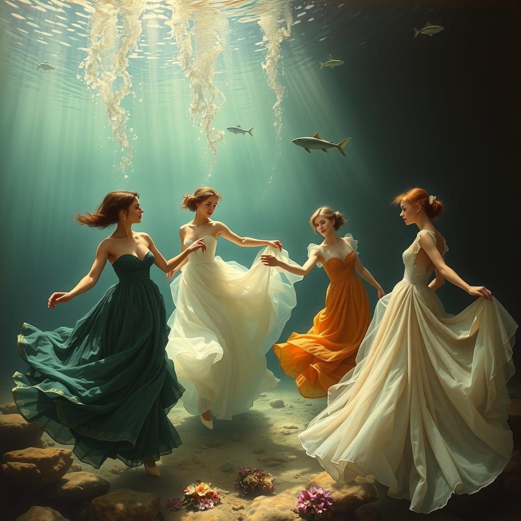 Underwater Ball: Women Dancing in the Deep Sea