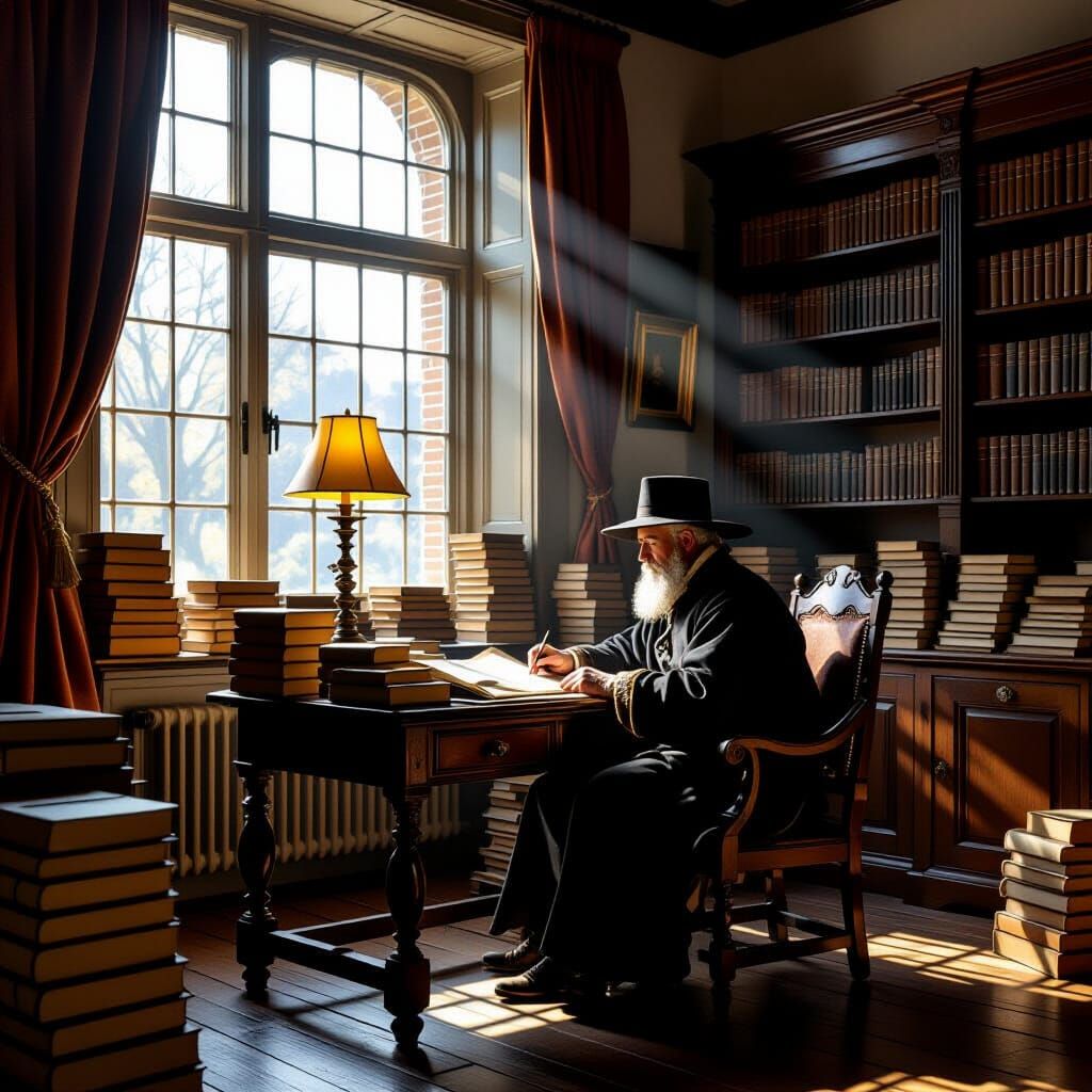 Scholar's Study in Dutch Golden Age Style