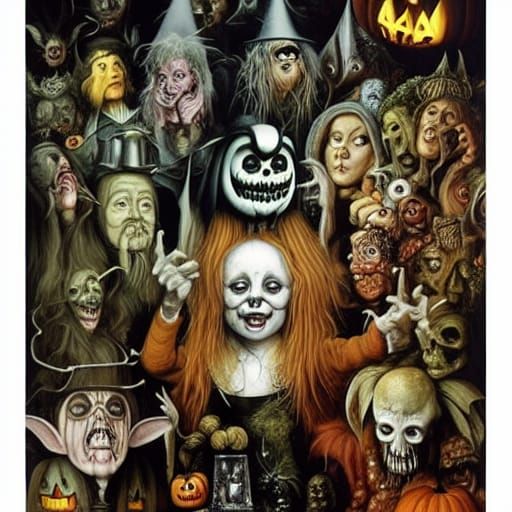 Surreal Halloween Party in Fantastic Art Styles