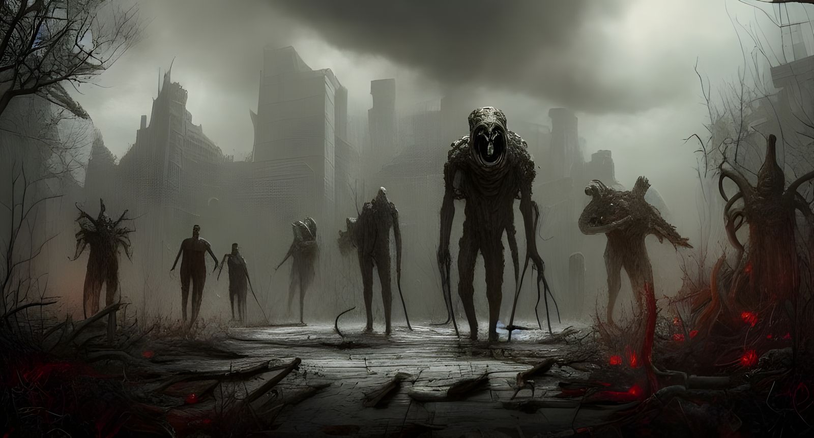 Dark Post-Apocalyptic World Ruined by Lovecraftian God