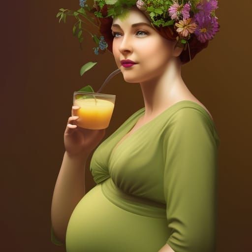 Pregnant Empress Tarot Card Portrait in 8K