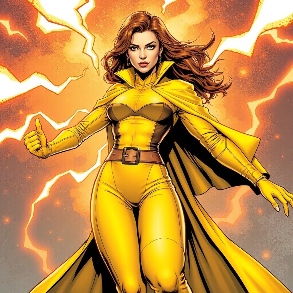 Female Doctor Strange in Yellow Suit Comic Art