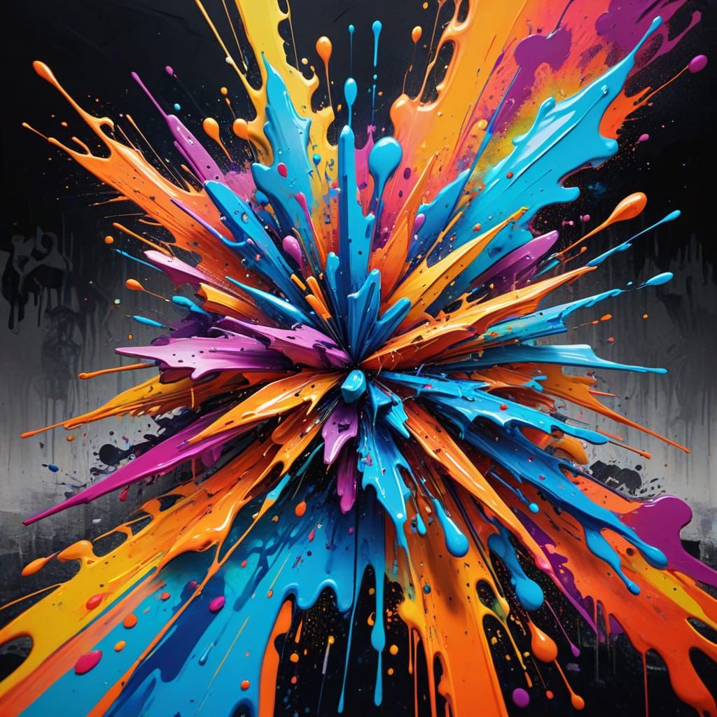 Colorful Psychedelic Graffiti Art in Spray Paint Style