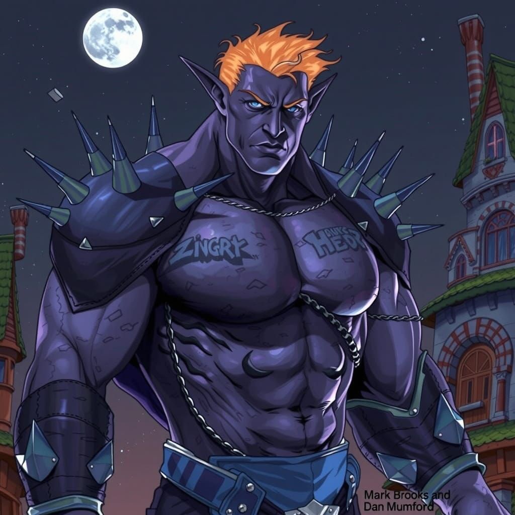 Cyberpunk Warrior Reveals Muscular Physique