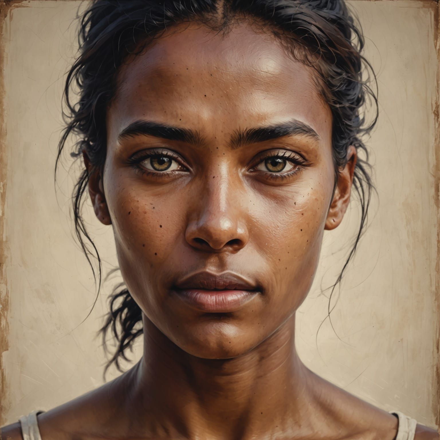 Expressive Digital Portrait of a Human Figure