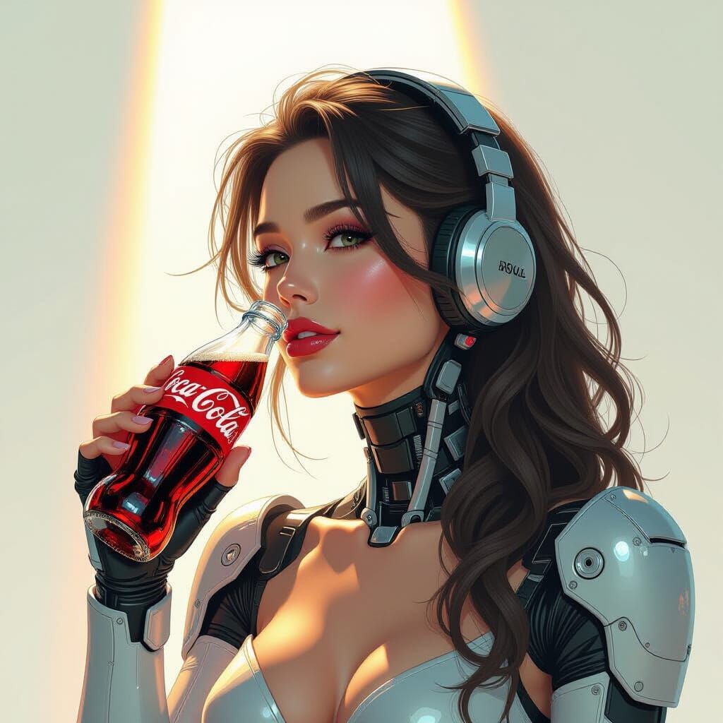 Cybernetic Woman and Coca-Cola, Studio Photo