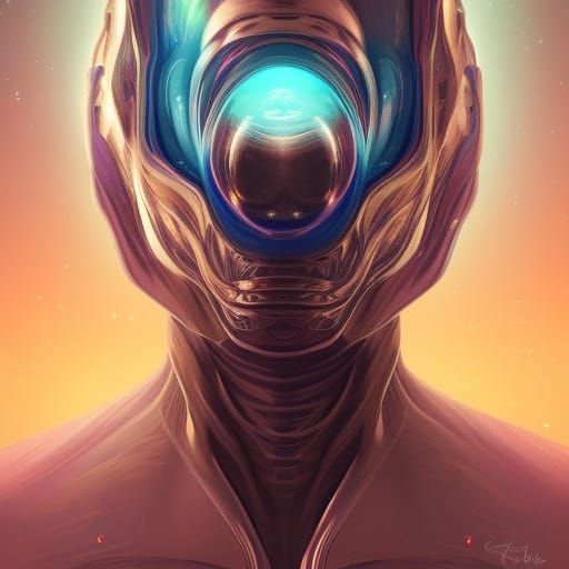 Hyperdetailed Alien Selfie in Cosmic Art Style