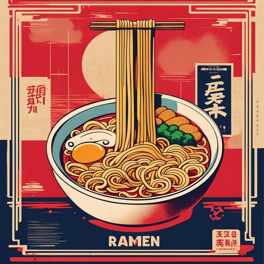 a ramen-themed movie poster for a fictional film