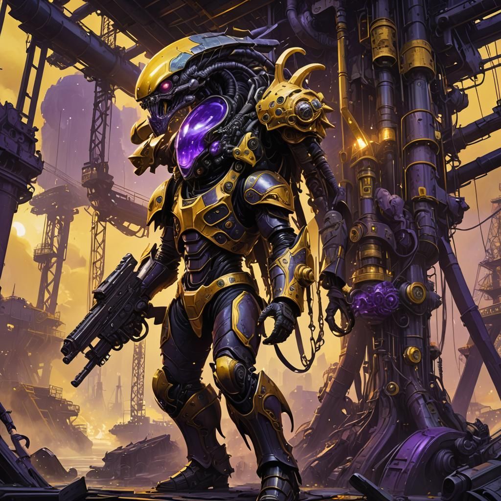 Alien Onyx Guard Invasion: Dark Fantasy Concept Art