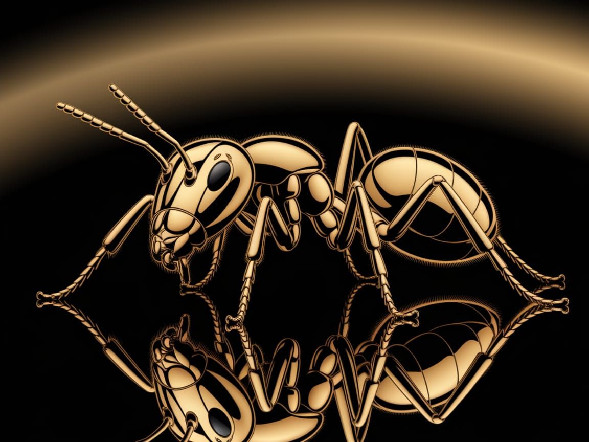 Golden Insect in Macro Photography Style