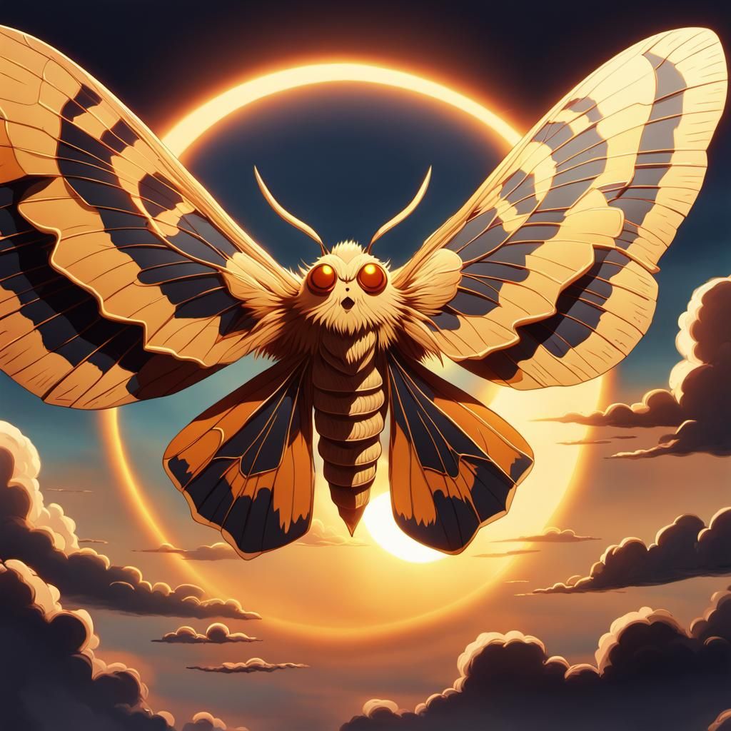 Moth to a Distant Sun in Anime Style