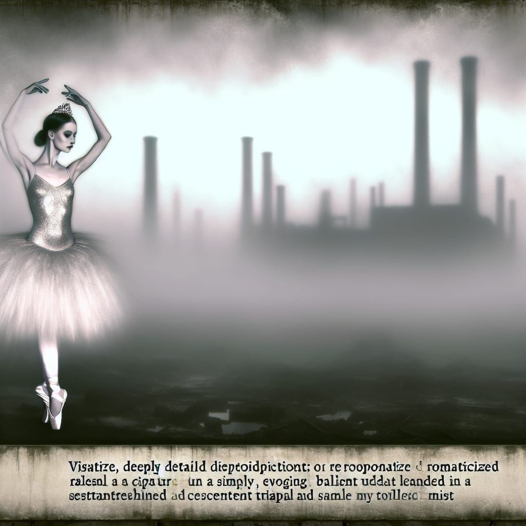 Ethereal Ballerina Dancing in Industrial Wasteland