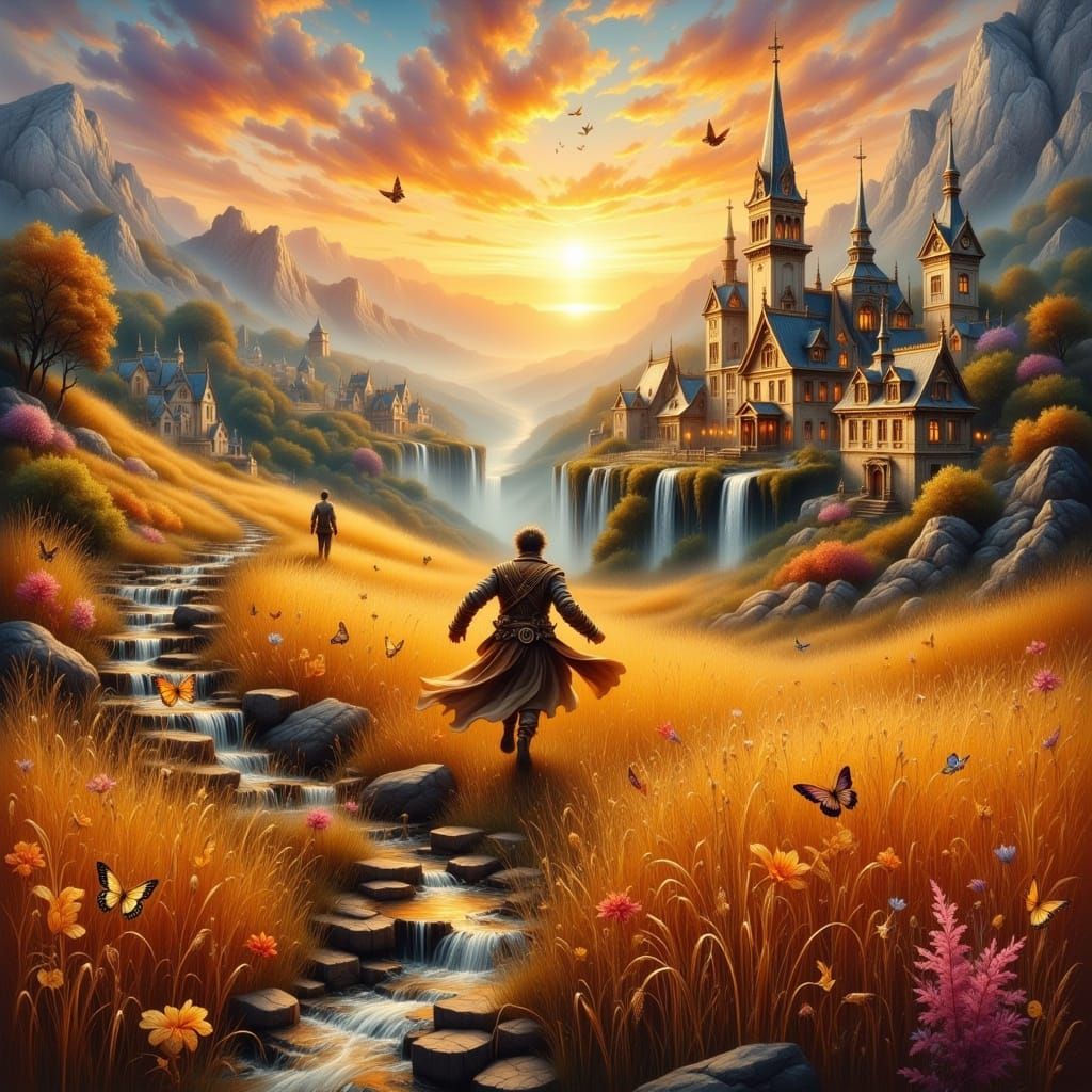 Ethereal Steampunk Landscape by Nightfall