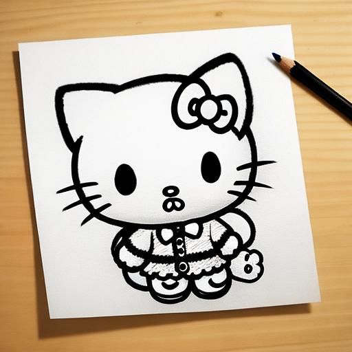 Hello Kitty Pencil Drawing