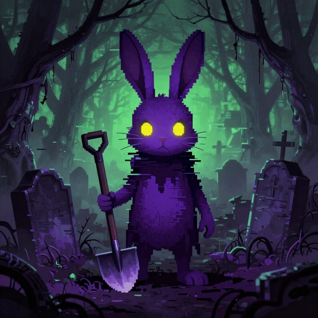 Undead Rabbit Resurrection in Glitched Graveyard Scene