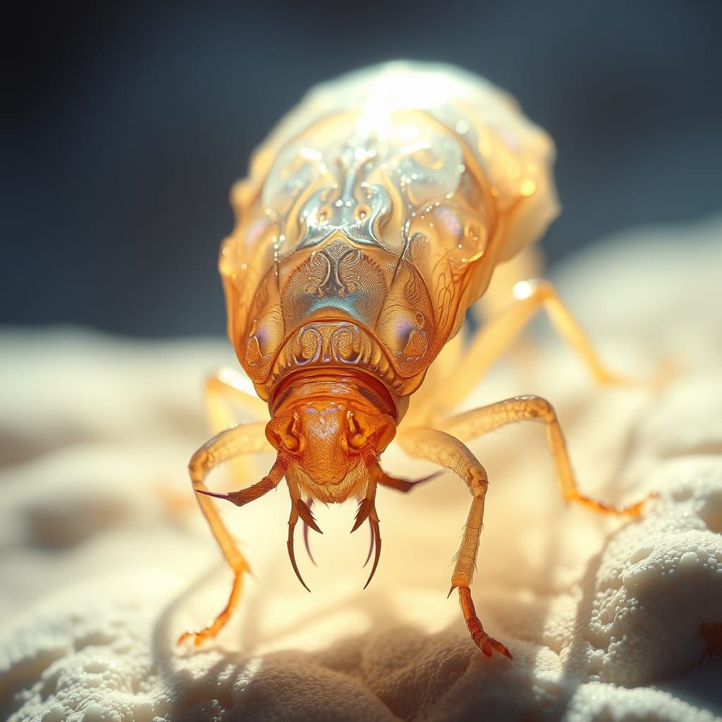 Surreal Iridescent Exoskeleton in Ethereal Light