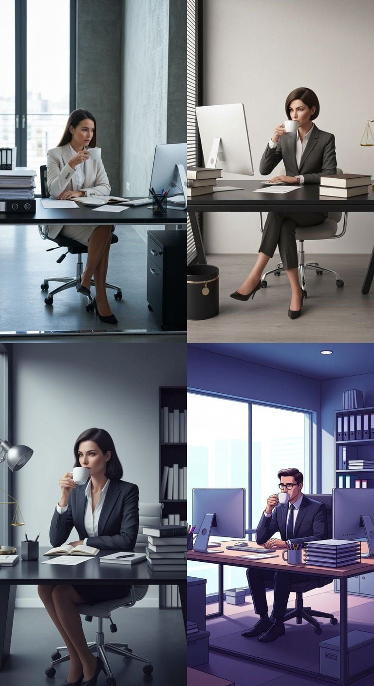 Lawyer at Work: Modern Office Scene