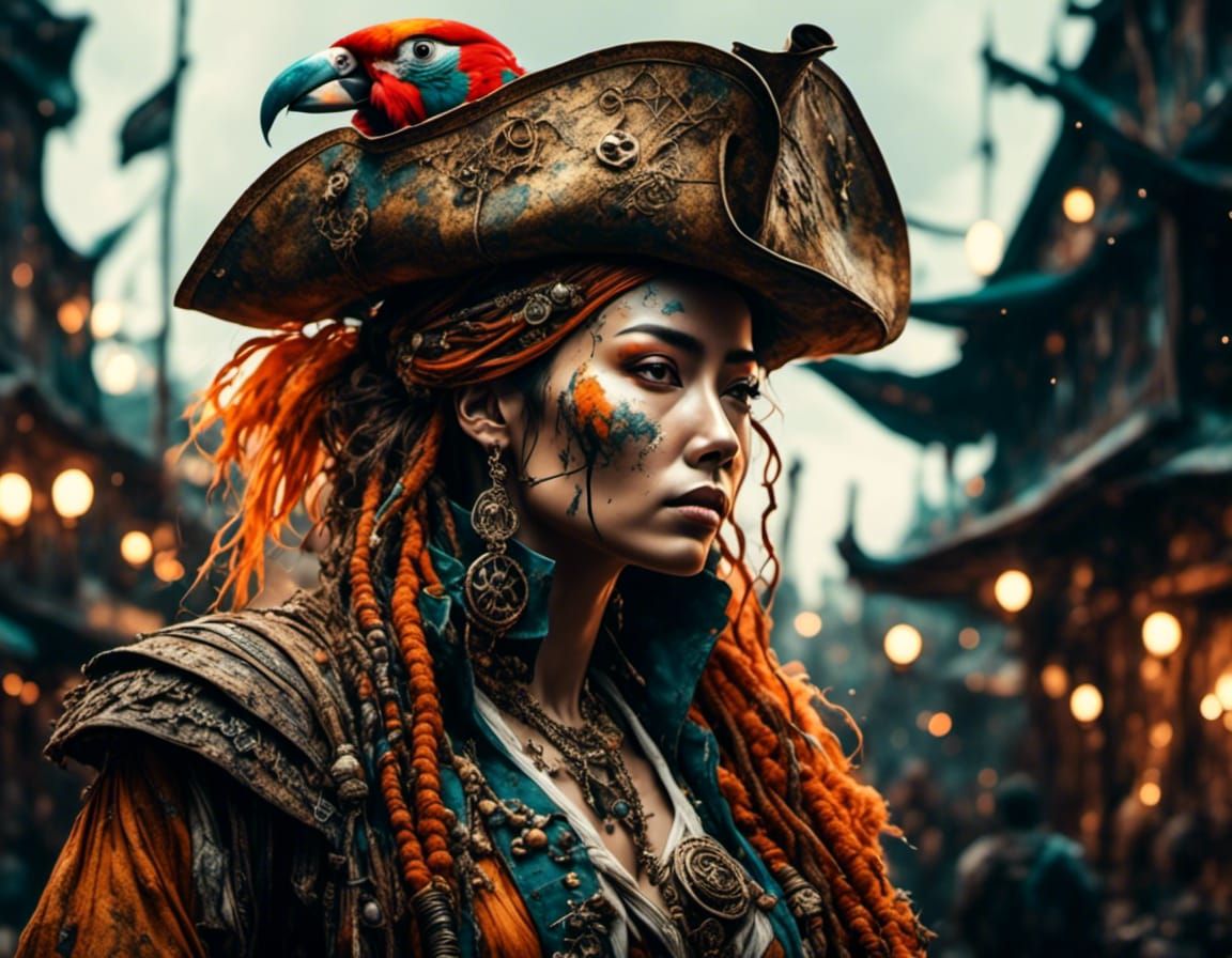 Realistic Pirate Captain Portrait in Dramatic Lighting