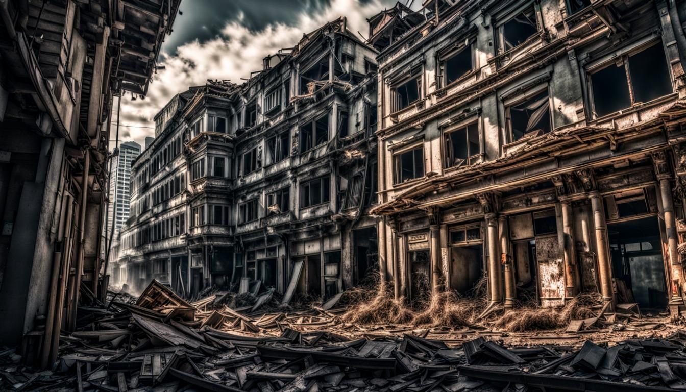 Hyperrealistic Cityscape: Prosperity and Abandonment in HDR