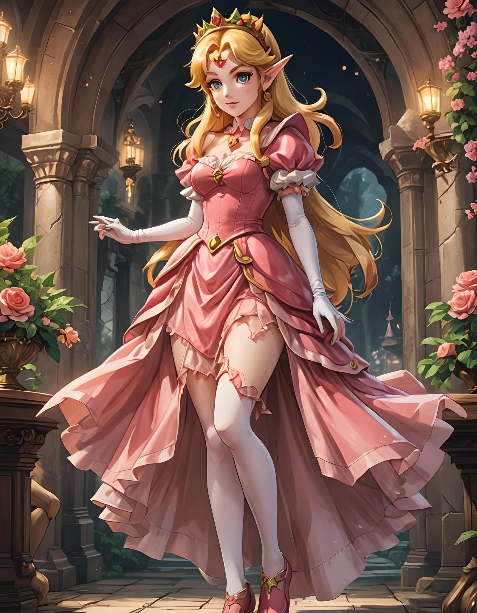 Elf princess peach, awsome dress hosiery