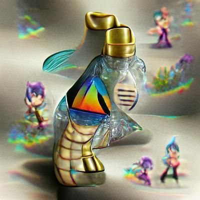 Genie Emerging from Golden Lamp