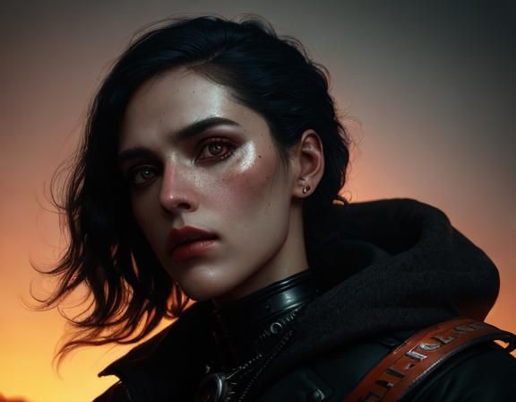 Wary Figure and Sardine in Synthwave Neon Retro