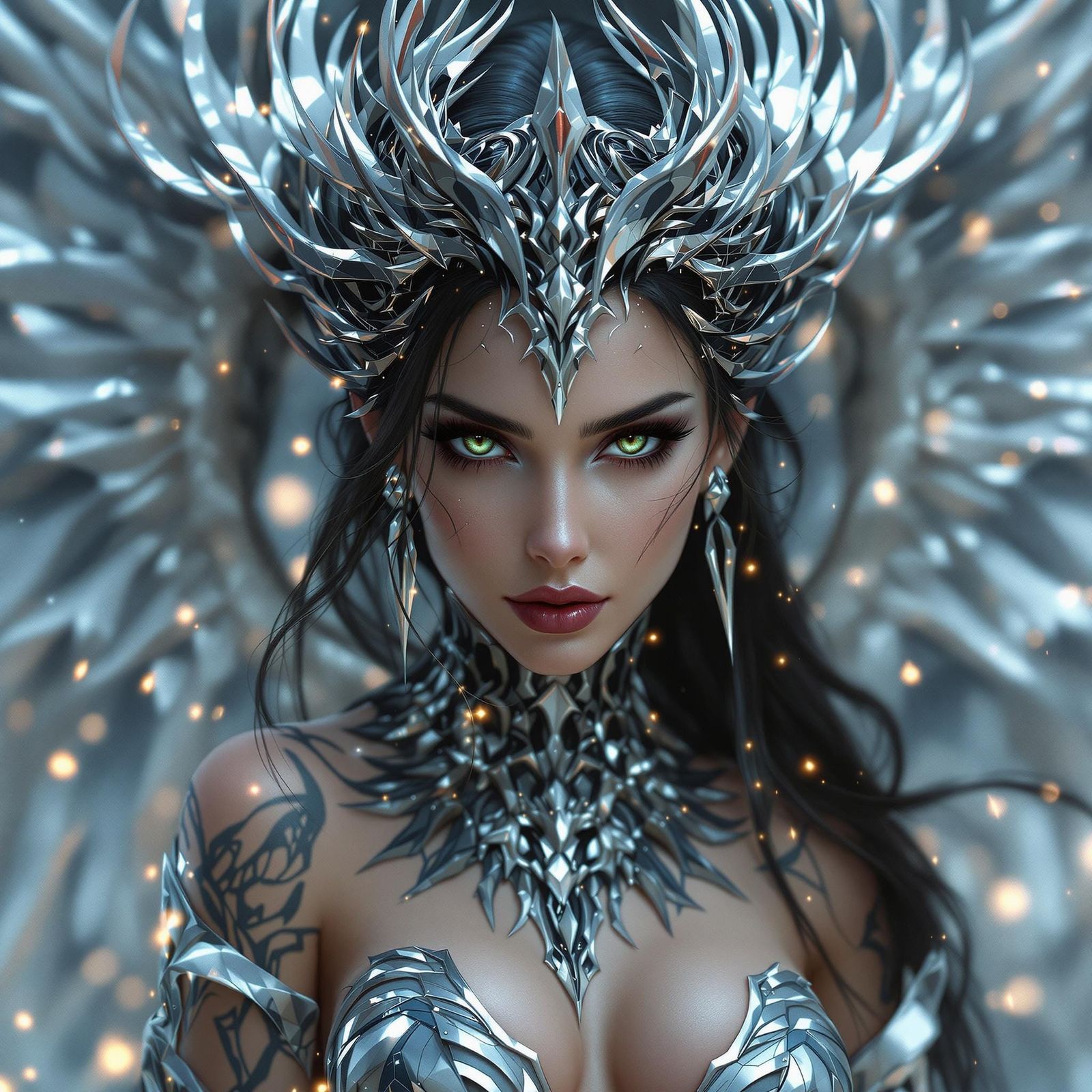 Hyperrealistic Portrait of an Angelic Warrior with Wings