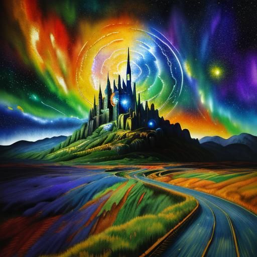 Flying Monkey in Spacecore Van Gogh Style