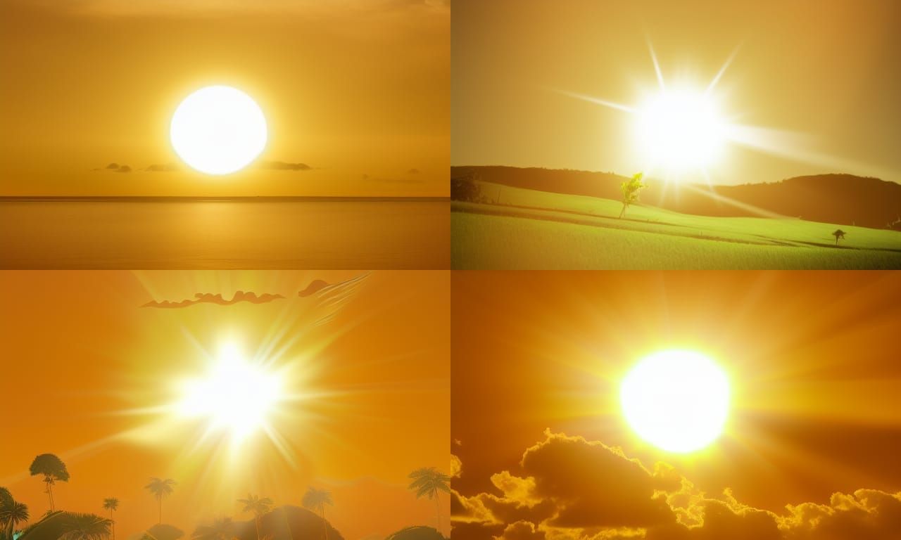 Green Paradise Scene Atop the Sun
