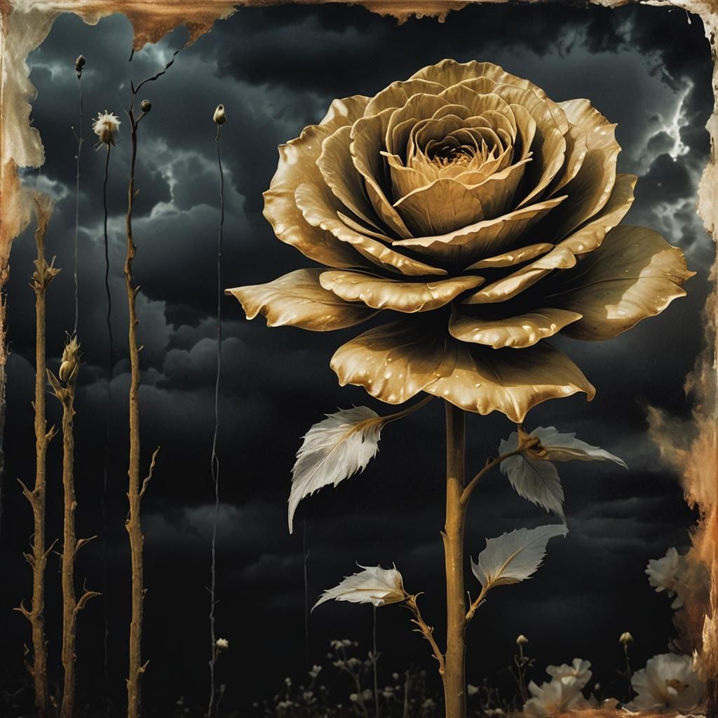 Ethereal Fairy Surrounded by Flowers in Surreal Dreamscape