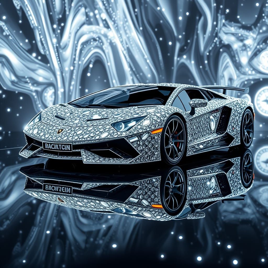 Luxurious Diamond-Encrusted Lamborghini in Futuristic Style