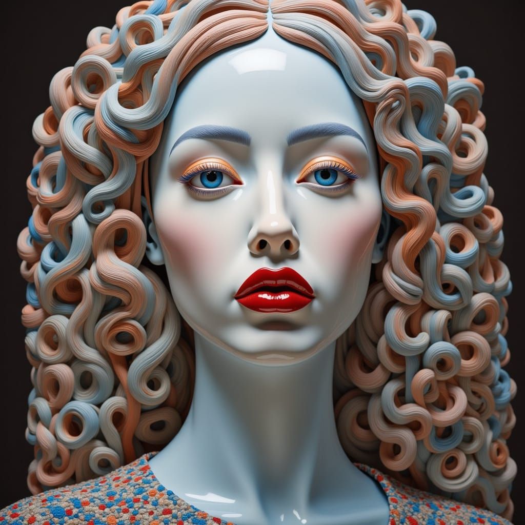 Surreal Blonde Woman Portrait