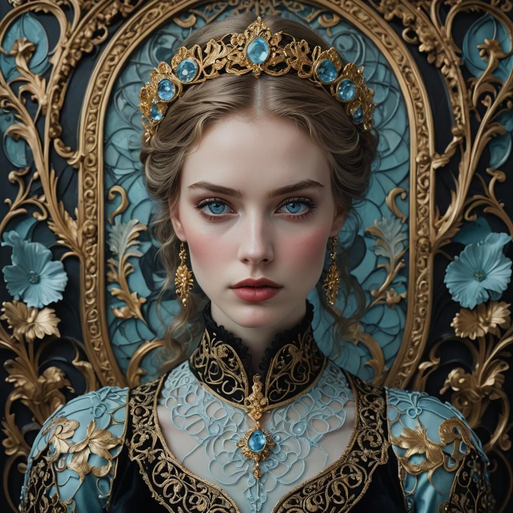 Art Nouveau Woman in Baroque Portrait Photography