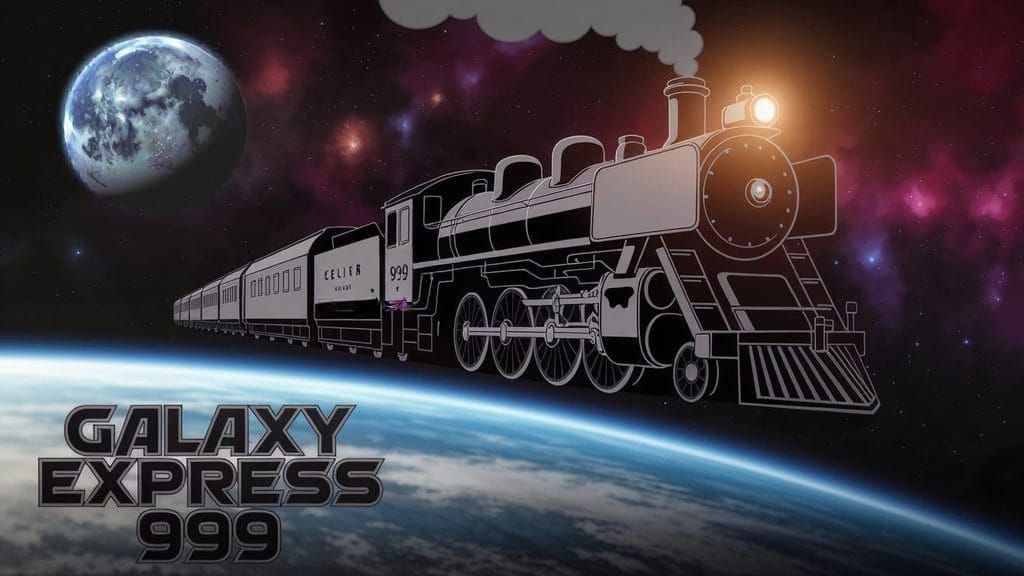 Galaxy Express 999 in Retro-Futuristic Anime Style