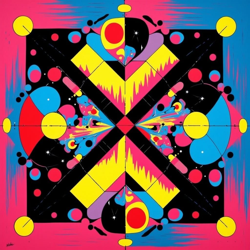 Symmetrical Square Composition in Triadic Color Scheme