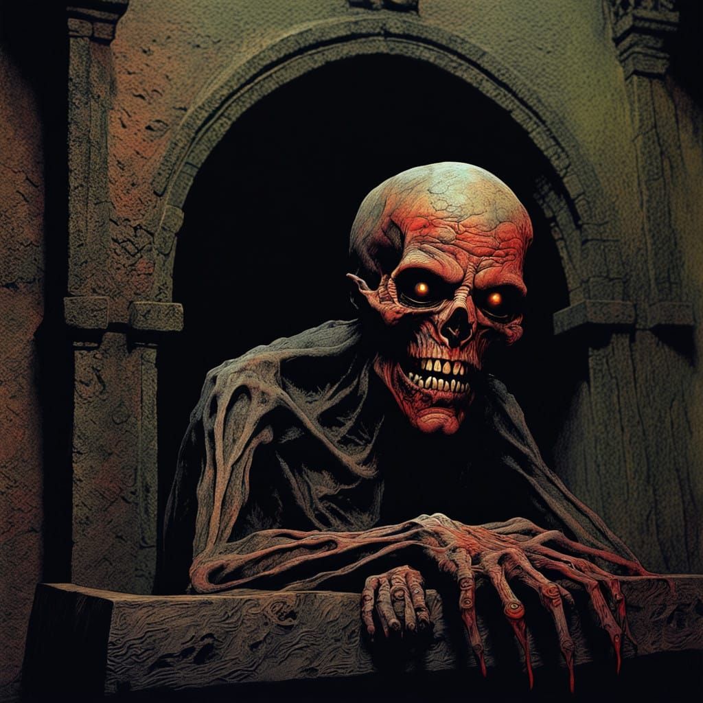 Gothic Vampire Ghoul in Dark Romantic Style