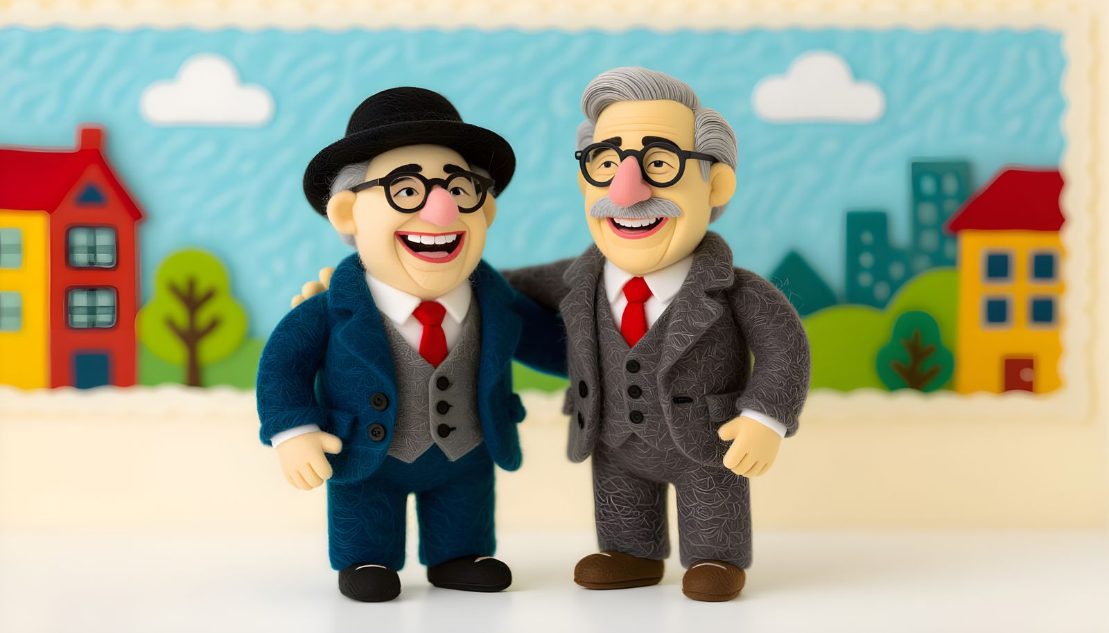 Felt Art: Danny DeVito and Jeff Goldblum as Friends