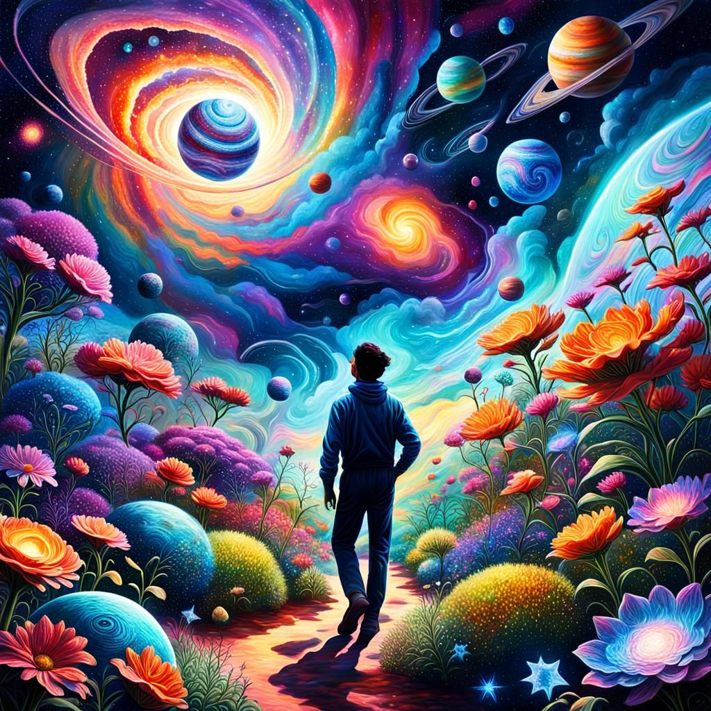 Cosmic Gardener Tending to Universe Garden